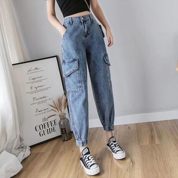 casual loose denim ankle womens jean banded pants elastic high waist big pocket blue jeans streetwear boyfriend cargo
casual loose denim ankle womens jean banded pants elastic high waist big pocket blue jeans streetwear boyfriend cargo