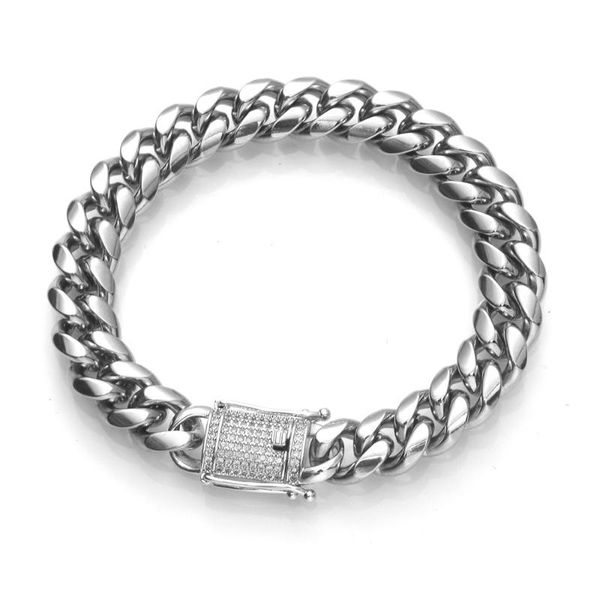 link, chain men hip hop iced out bracelet stainless steel with pave setting zircon 12mm miami cuban bracelets hiphop jewelry gifts, Black
link, chain men hip hop iced out bracelet stainless steel with pave setting zircon 12mm miami cuban bracelets hiphop jewelry gifts, Black