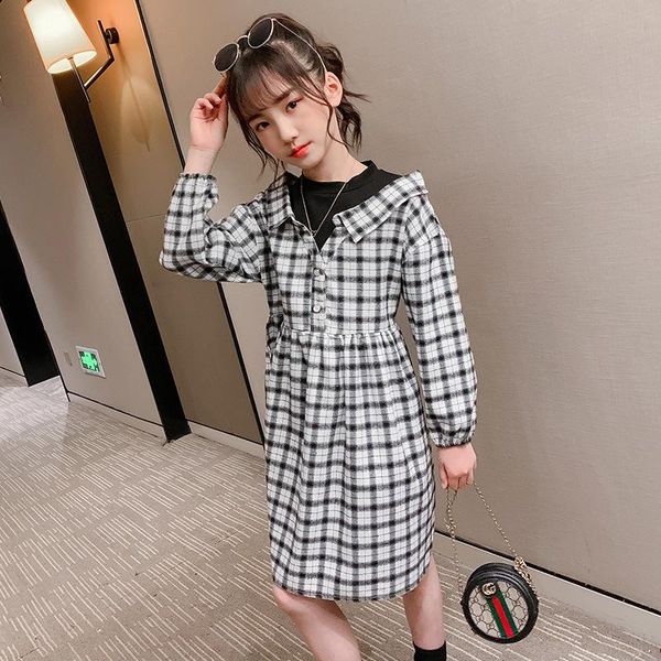 girl's dresses girls autumn fake two-piece black and white plaid dress long-sleeved purple bottoming tunic girl princess 4-11 y, Red;yellow
girl's dresses girls autumn fake two-piece black and white plaid dress long-sleeved purple bottoming tunic girl princess 4-11 y, Red;yellow