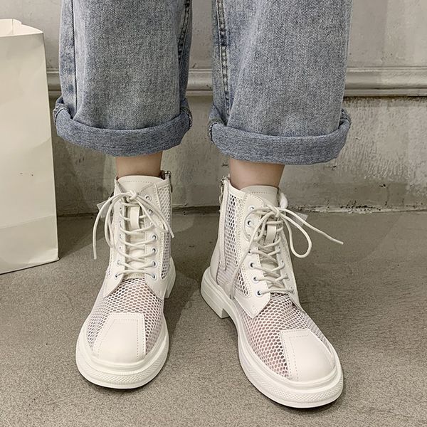 rimocy hollow out mesh summer ankle boots for women breathable zipper lace up casual shoes woman low heels short booties white, Black
rimocy hollow out mesh summer ankle boots for women breathable zipper lace up casual shoes woman low heels short booties white, Black