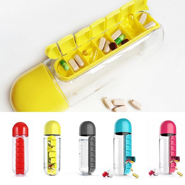 water bottle 600ml 7 days organizer with pillbox plastic drink pills box travel drinking container
water bottle 600ml 7 days organizer with pillbox plastic drink pills box travel drinking container