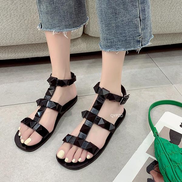 sandals brand rivet women sandal shoes low heel back strap gladiator ladies elegant summer party sandalias de mujer, Black
sandals brand rivet women sandal shoes low heel back strap gladiator ladies elegant summer party sandalias de mujer, Black