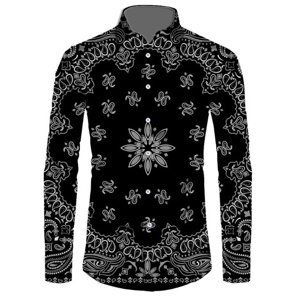 men's casual shirts fashion printed floral long sleeve shirt soft standard fit social business dress bandana design button, White;black
men's casual shirts fashion printed floral long sleeve shirt soft standard fit social business dress bandana design button, White;black