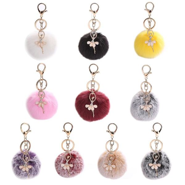 keychains faux fur plush pom ball keychain with glitter rhinestone crystal ballet dancer pendant charm bag jewelry keyring, Silver
keychains faux fur plush pom ball keychain with glitter rhinestone crystal ballet dancer pendant charm bag jewelry keyring, Silver