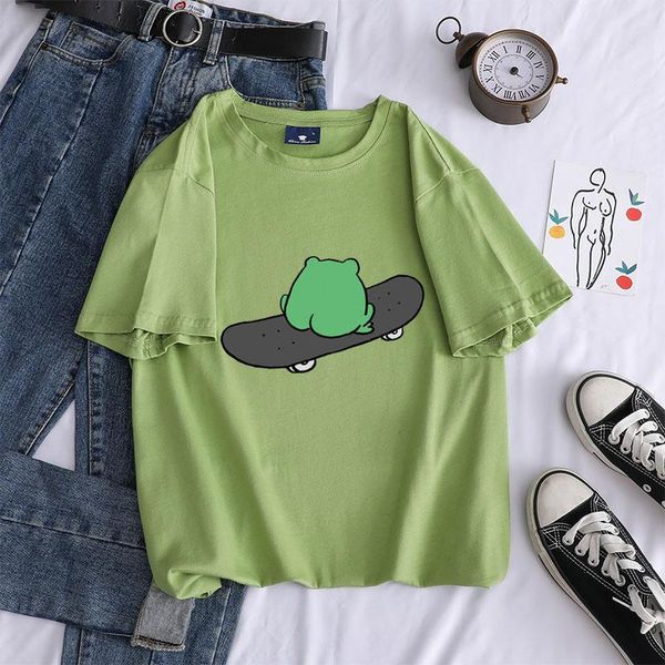 women's t-shirt kpop cute cartoon frog men/women short sleeve cotton casual student streetwear harajuku clothes oversize tee, White
women's t-shirt kpop cute cartoon frog men/women short sleeve cotton casual student streetwear harajuku clothes oversize tee, White