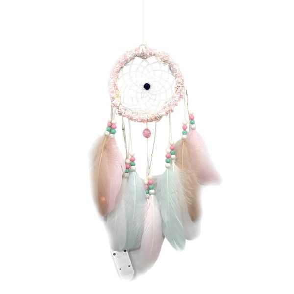 decorative objects & figurines 1pc colored lights flying wind chimes dream-catcher handmade catcher feather pendant creative hollow home dec
decorative objects & figurines 1pc colored lights flying wind chimes dream-catcher handmade catcher feather pendant creative hollow home dec