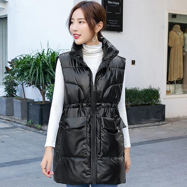 women's vests 2021 winter long black vest women solid hooded loose sleeveless jacket female cotton padded waistcoat casual thick woman, Black;white
women's vests 2021 winter long black vest women solid hooded loose sleeveless jacket female cotton padded waistcoat casual thick woman, Black;white