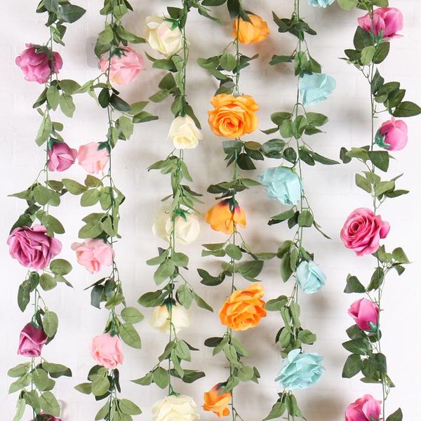 decorative flowers & wreaths 215cm artificial silk big roses head rattan ivy vines plastic flower hanging garland wreath home wedding wall d
decorative flowers & wreaths 215cm artificial silk big roses head rattan ivy vines plastic flower hanging garland wreath home wedding wall d