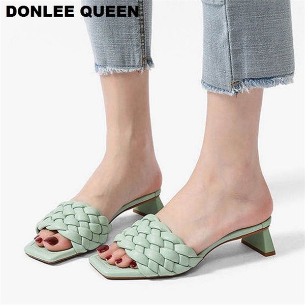 fashion weave slipper low heels slides elegant mule shoes sandals brand sandalias mujer slipper flip flops 210619, Black
fashion weave slipper low heels slides elegant mule shoes sandals brand sandalias mujer slipper flip flops 210619, Black