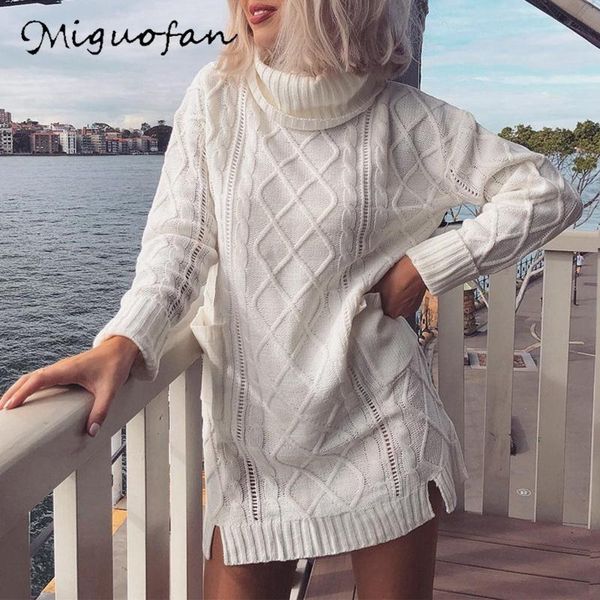 women's sweaters miguofan white knitted pullovers long sweater women turtleneck pocket jumpers casual femme 2021 autumn winter, White;black
women's sweaters miguofan white knitted pullovers long sweater women turtleneck pocket jumpers casual femme 2021 autumn winter, White;black