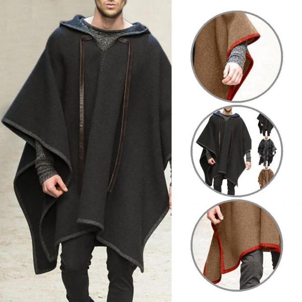 men's jackets patchwork irregular hem geometric pattern drawstring shawl coat for filming, Black;brown
men's jackets patchwork irregular hem geometric pattern drawstring shawl coat for filming, Black;brown
