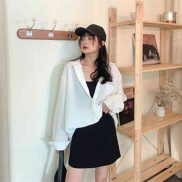 spring autumn women's blouse korean style loose solid color thin long-sleeved shirt lapel casual slim gx587 210507, White
spring autumn women's blouse korean style loose solid color thin long-sleeved shirt lapel casual slim gx587 210507, White