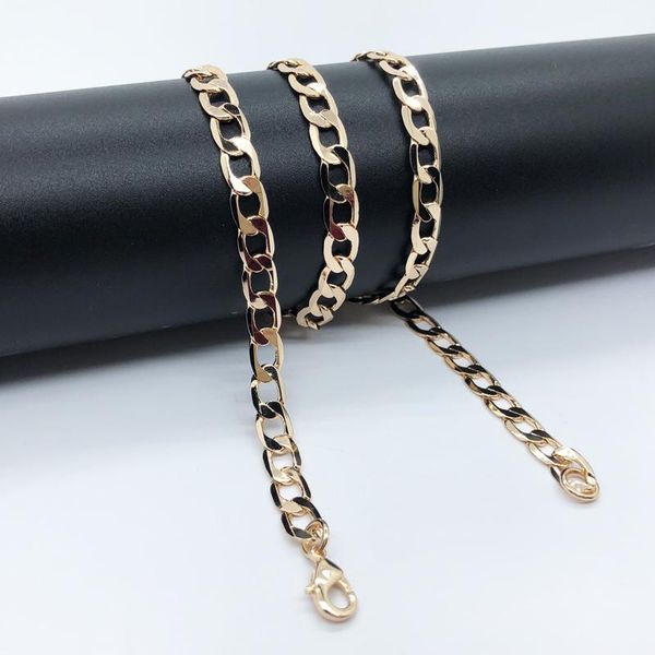 chains woman man rose 585 gold color flat link necklace gift 6mm width 60cm length, Silver
chains woman man rose 585 gold color flat link necklace gift 6mm width 60cm length, Silver