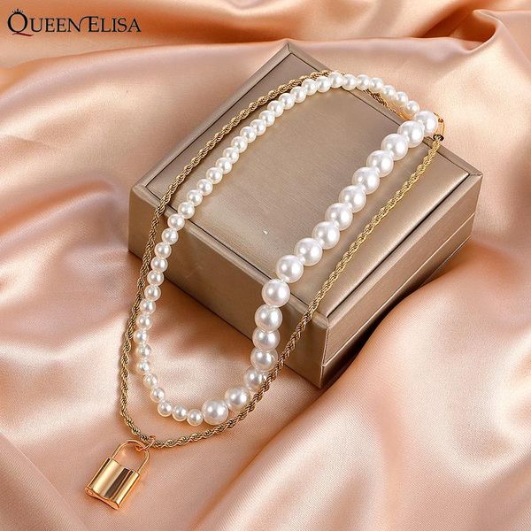 chokers vintage choker pearl necklaces for women multi-layer weave gold color lock pendants chains punk wedding jewelry gifts wholesale, Golden;silver
chokers vintage choker pearl necklaces for women multi-layer weave gold color lock pendants chains punk wedding jewelry gifts wholesale, Golden;silver