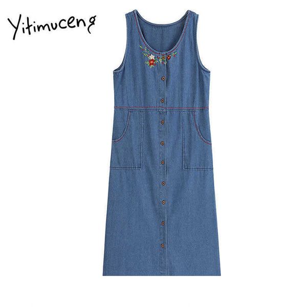 yitimuceng embroidery solid vintage dresses clothing women spring fashion o-neck sleeveless single breasted office lady 210601, Black;gray
yitimuceng embroidery solid vintage dresses clothing women spring fashion o-neck sleeveless single breasted office lady 210601, Black;gray