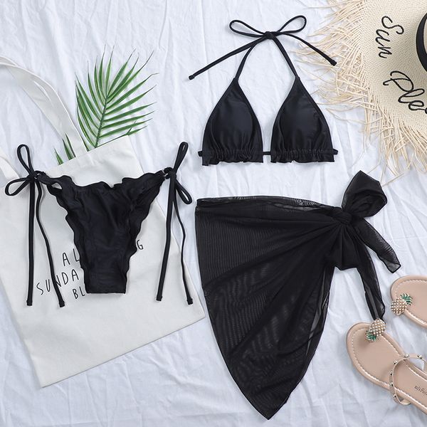 2021 new halter ruffle frilled bikini women swimsuit female swimwear three pieces bikini set mesh sarong skirt bathing suit swimin
2021 new halter ruffle frilled bikini women swimsuit female swimwear three pieces bikini set mesh sarong skirt bathing suit swimin