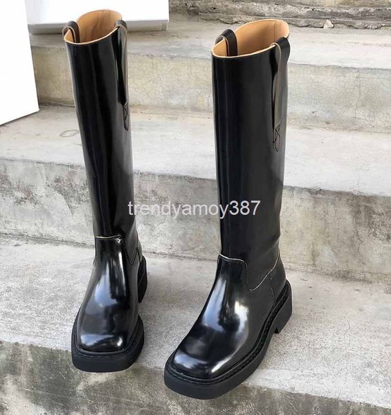 boots square head high tube boots mona net red same style medium thick soles versatile british straight knee less knight, Black
boots square head high tube boots mona net red same style medium thick soles versatile british straight knee less knight, Black