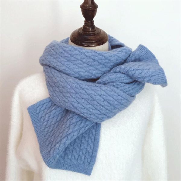 scarves 2021 scarf female winter knitting wool korean version of pure color art small twist wild simple imitation cashmere to keep warm, Blue;gray
scarves 2021 scarf female winter knitting wool korean version of pure color art small twist wild simple imitation cashmere to keep warm, Blue;gray
