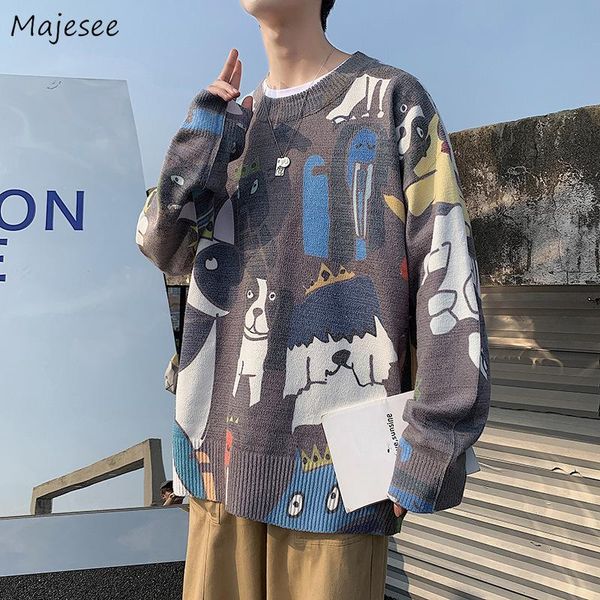 men's sweaters pullovers men loose o-neck long sleeve cartoon printed fashion streetwear male all-match sweater knitted korean style wi, White;black
men's sweaters pullovers men loose o-neck long sleeve cartoon printed fashion streetwear male all-match sweater knitted korean style wi, White;black