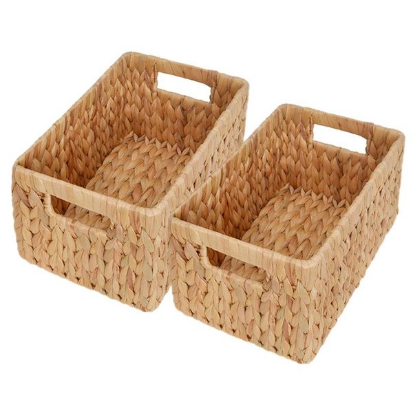 storage baskets hand-woven with cut-out handles,hyacinth wicker rectangle for organizing,set of 2
storage baskets hand-woven with cut-out handles,hyacinth wicker rectangle for organizing,set of 2