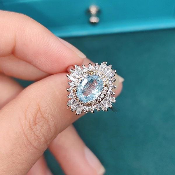 wedding rings women's elegant jewelry 6x8mm oval sky blue zs high carbon diamond ring party accessories, Slivery;golden
wedding rings women's elegant jewelry 6x8mm oval sky blue zs high carbon diamond ring party accessories, Slivery;golden