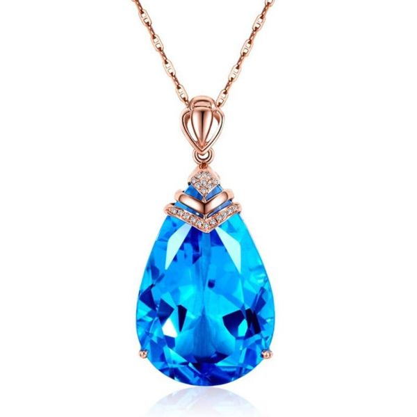 pendant necklaces rose gold color water drop blue crystal link chain necklace for elegant women jewelry, Silver
pendant necklaces rose gold color water drop blue crystal link chain necklace for elegant women jewelry, Silver