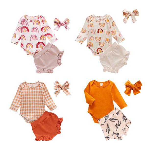 infant newborn baby girls 3pcs set clothes long sleeve rainbow bodysuits ruffled shorts bottoms headband spring autumn sets, White
infant newborn baby girls 3pcs set clothes long sleeve rainbow bodysuits ruffled shorts bottoms headband spring autumn sets, White