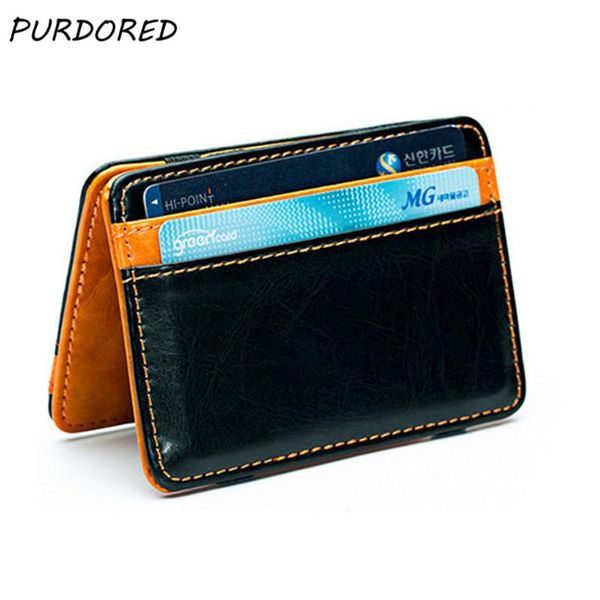 card holders purdored 1 pc magic holder pu leather business case wallet to bank cards travel accessories, Brown;gray
card holders purdored 1 pc magic holder pu leather business case wallet to bank cards travel accessories, Brown;gray