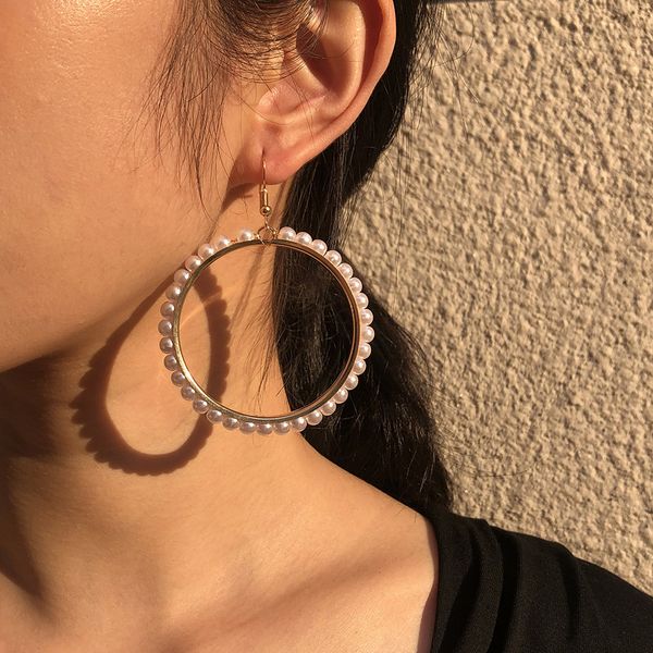 oversize circle oval square imitation pearl beaded earring for women korean gold color geometric statement earring trend jewelry, Silver
oversize circle oval square imitation pearl beaded earring for women korean gold color geometric statement earring trend jewelry, Silver