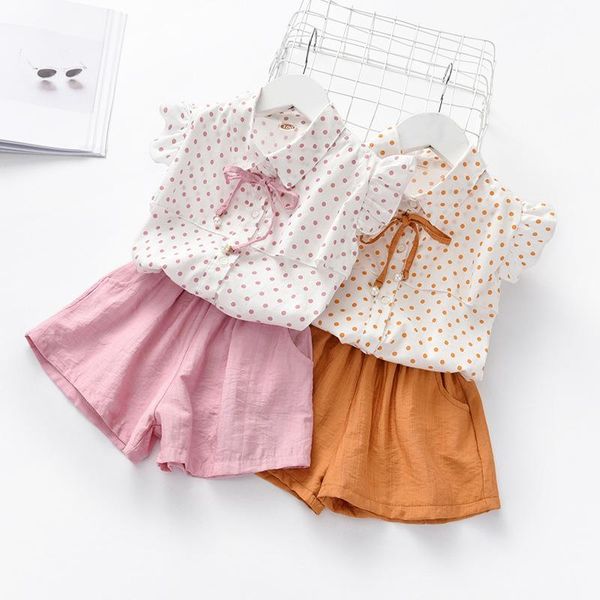 children's clothing girls summer suit fashion polka dot shirt baby casual shorts two-piece outfits sets, White
children's clothing girls summer suit fashion polka dot shirt baby casual shorts two-piece outfits sets, White