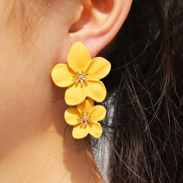 big double layer flower dangle drop earrings high end metal flowers earring for woman beach party 211295, Silver
big double layer flower dangle drop earrings high end metal flowers earring for woman beach party 211295, Silver