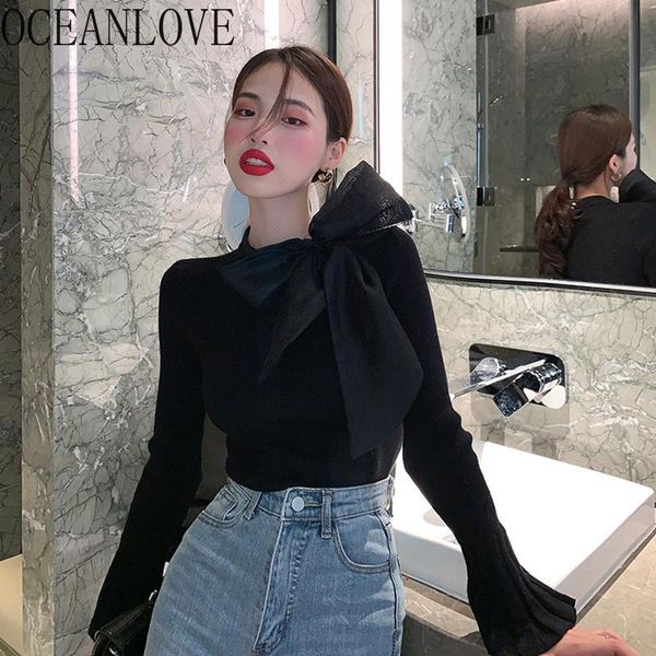 women's sweaters oceanlove bow solid bandage women 2021 fashion pullovers spring autumn flare sleeve pull femme slim korean 13479, White;black
women's sweaters oceanlove bow solid bandage women 2021 fashion pullovers spring autumn flare sleeve pull femme slim korean 13479, White;black