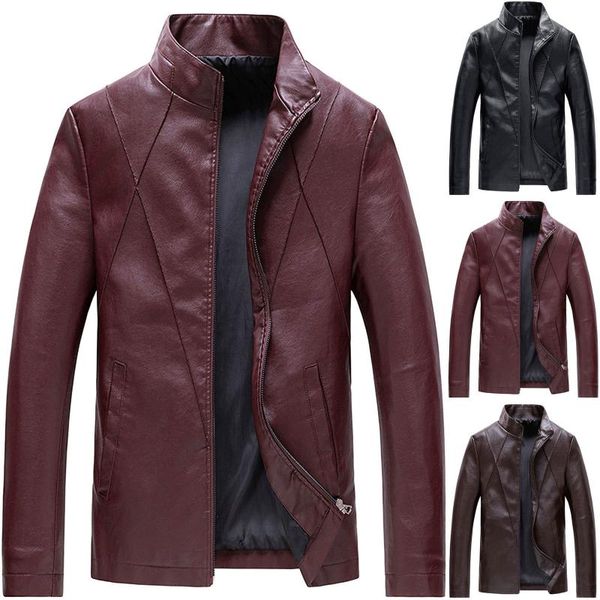 men's jackets men faux leather jacket motorcycle black jaqueta de couro masculina outwear male pu coats mens 10.20, Black;brown
men's jackets men faux leather jacket motorcycle black jaqueta de couro masculina outwear male pu coats mens 10.20, Black;brown