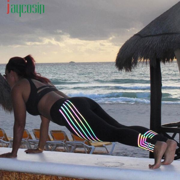 women's leggings night light trousers sports tights women clothing elastic waist high fitness energy sport pants #25, Black
women's leggings night light trousers sports tights women clothing elastic waist high fitness energy sport pants #25, Black