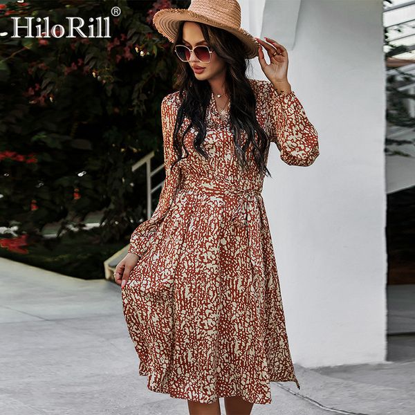 women v neck print midi dress puff sleeve side split elegant knee length office bandage spring autumn robe 210508, Black;gray
women v neck print midi dress puff sleeve side split elegant knee length office bandage spring autumn robe 210508, Black;gray