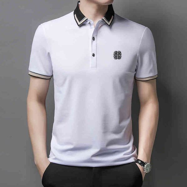 men polo summer men's shirt middle-aged business casual short sleeve t-shirt lapel thin embroidery trend, White;black
men polo summer men's shirt middle-aged business casual short sleeve t-shirt lapel thin embroidery trend, White;black