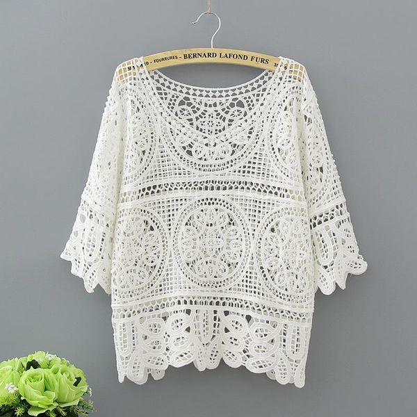 women's blouses & shirts hollow out white blouse fashion 2021 summer crochet lace women transparent casual loose womens clothing 1
women's blouses & shirts hollow out white blouse fashion 2021 summer crochet lace women transparent casual loose womens clothing 1