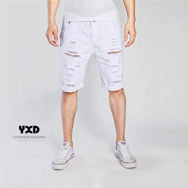 men's shorts 2021 summer solid color casual slim fit ripped short jeans mens skinny denim beggar for men streetwear hole pants, White;black
men's shorts 2021 summer solid color casual slim fit ripped short jeans mens skinny denim beggar for men streetwear hole pants, White;black
