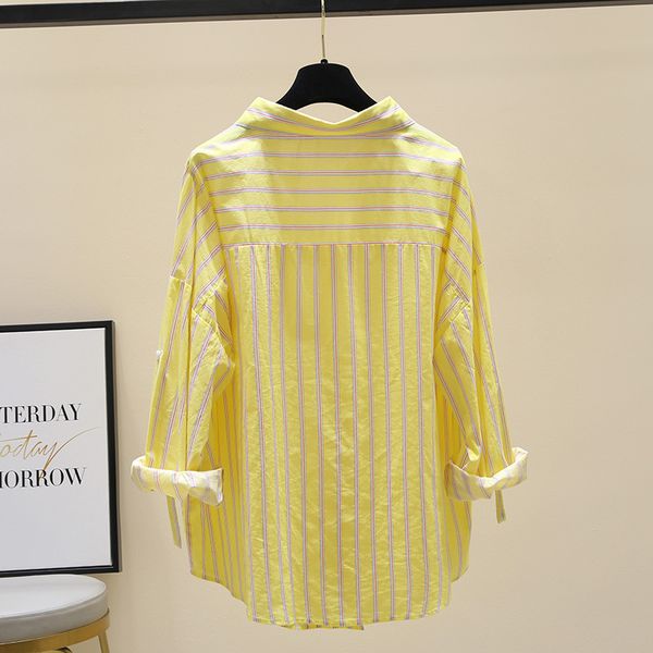 vertical striped long-sleeved shirt for women 2021 spring new loose blusas all-match casual korean style blouse elegant top, White
vertical striped long-sleeved shirt for women 2021 spring new loose blusas all-match casual korean style blouse elegant top, White