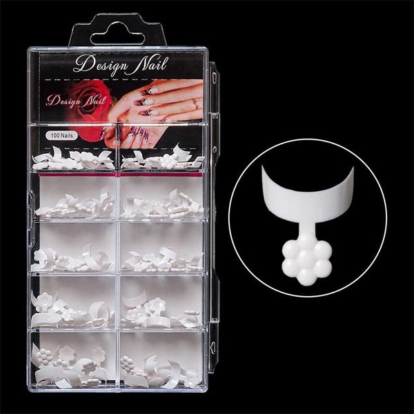 false nails 100pcs/box acrylic french nail tips fake white crescent shape half cover artificial manicure salon tools, Red;gold
false nails 100pcs/box acrylic french nail tips fake white crescent shape half cover artificial manicure salon tools, Red;gold
