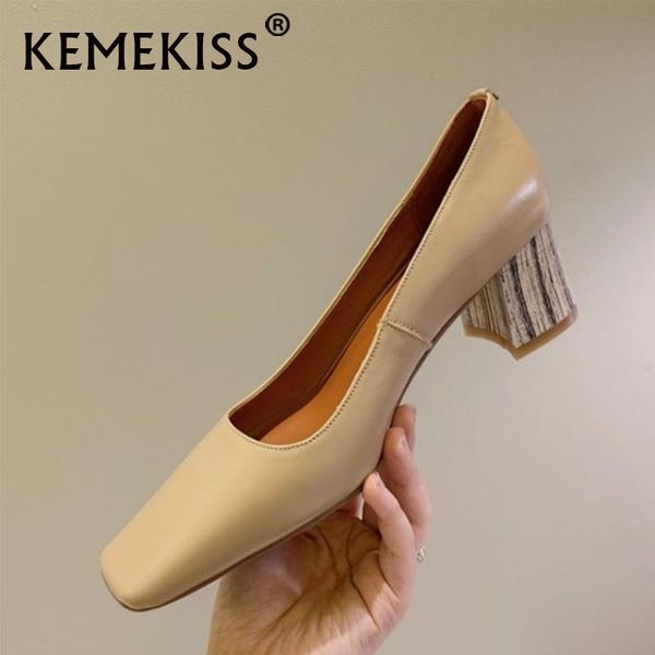 dress shoes kemekiss women pumps real leather thick heel square toe fashion party footwear size 33-40, Black
dress shoes kemekiss women pumps real leather thick heel square toe fashion party footwear size 33-40, Black