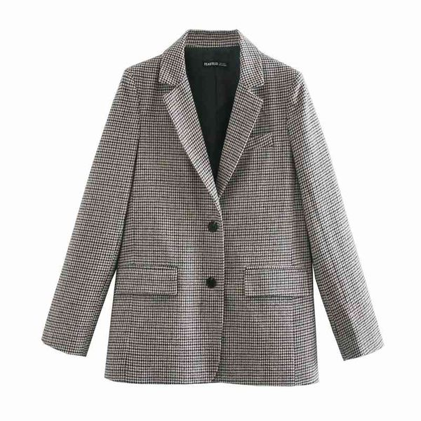 elegant women khaki plaid jackets fashion ladies notched collar blazers streetwear female chic pocket button coats 210430, White;black
elegant women khaki plaid jackets fashion ladies notched collar blazers streetwear female chic pocket button coats 210430, White;black
