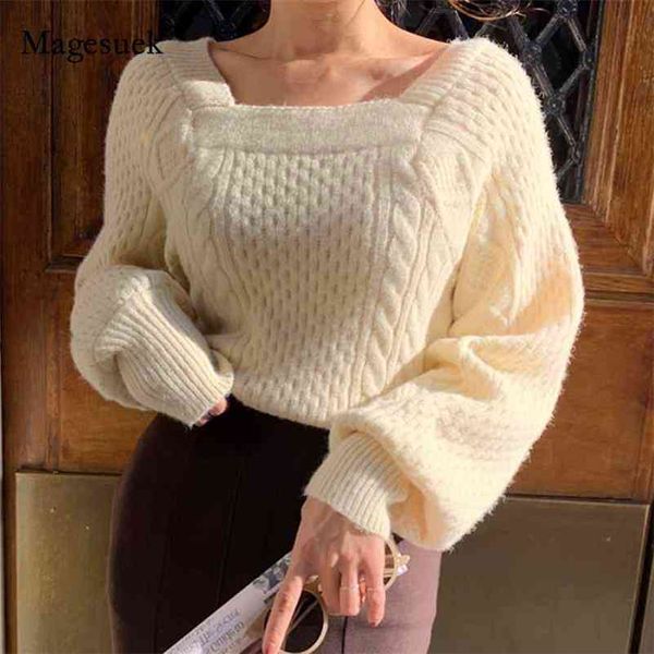 winter women elegant square collar sweater fashion twist solid loose slimming knitted sweet pullover pull femme 11121 210518, White;black
winter women elegant square collar sweater fashion twist solid loose slimming knitted sweet pullover pull femme 11121 210518, White;black