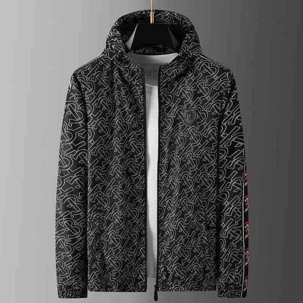 high end hooded coat men's trendy jacket classic full tb print side rib middle-aged and young coat, Black
high end hooded coat men's trendy jacket classic full tb print side rib middle-aged and young coat, Black