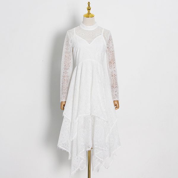 dresses elegant patchwork lace for women stand collar long sleeve high waist irregular hem es female fashion, Black;gray
dresses elegant patchwork lace for women stand collar long sleeve high waist irregular hem es female fashion, Black;gray