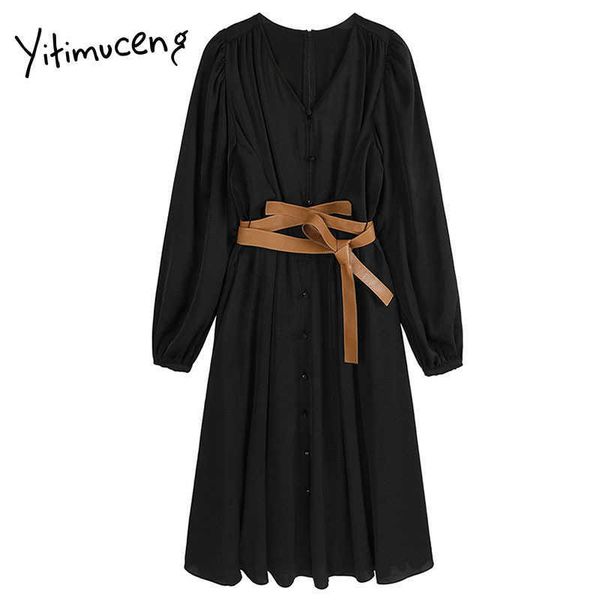 yitimuceng black solid dress women spring sashes v-neck puff sleeve high waist long sleeve fashion clothing office lady 210601, Black;gray
yitimuceng black solid dress women spring sashes v-neck puff sleeve high waist long sleeve fashion clothing office lady 210601, Black;gray