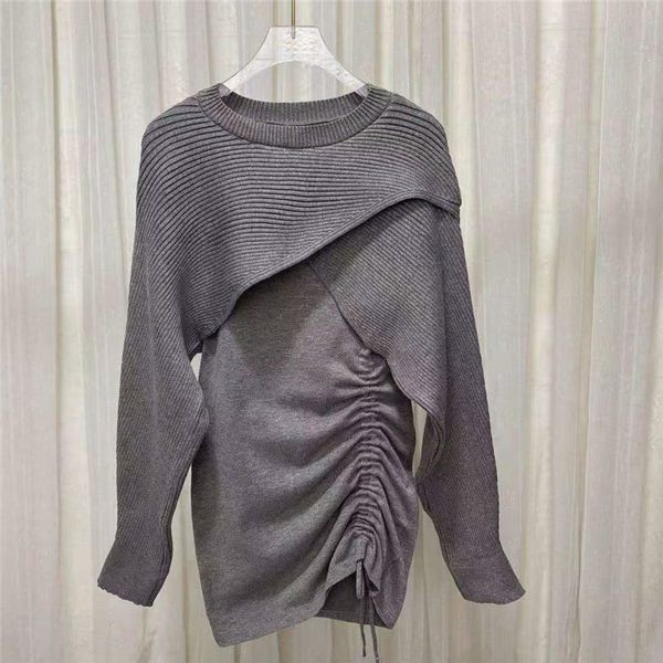 knitted two piece set for women o neck long sleeve short high waist drawstring mini es female sets, White
knitted two piece set for women o neck long sleeve short high waist drawstring mini es female sets, White