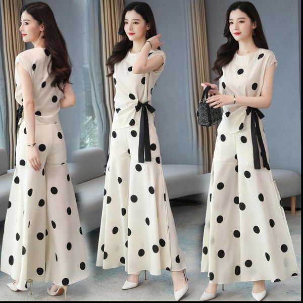 chiffon wide leg pants women dress skirt suit polka dot sport summer foreign fashion two piece clothing set, White
chiffon wide leg pants women dress skirt suit polka dot sport summer foreign fashion two piece clothing set, White