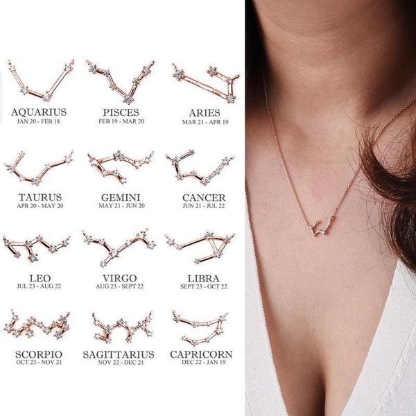 pendant necklaces constellation zodiac sign necklace crystal short chain choker leo libra for women girl birthday gift, Silver
pendant necklaces constellation zodiac sign necklace crystal short chain choker leo libra for women girl birthday gift, Silver
