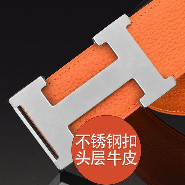 brand belt new leather belt men's smooth buckle young people's fashion litchi pattern letter business perforated orange, Black;brown
brand belt new leather belt men's smooth buckle young people's fashion litchi pattern letter business perforated orange, Black;brown